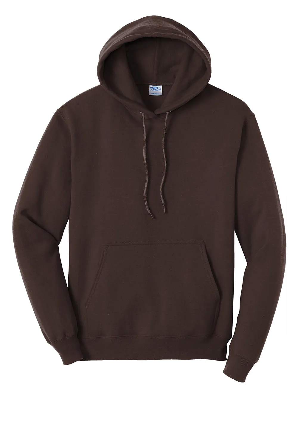 Port & Company Mens Core Pill Resistant Fleece Hooded Sweatshirt Hoodie w/ Pouch Pocket - Dark Chocolate Brown