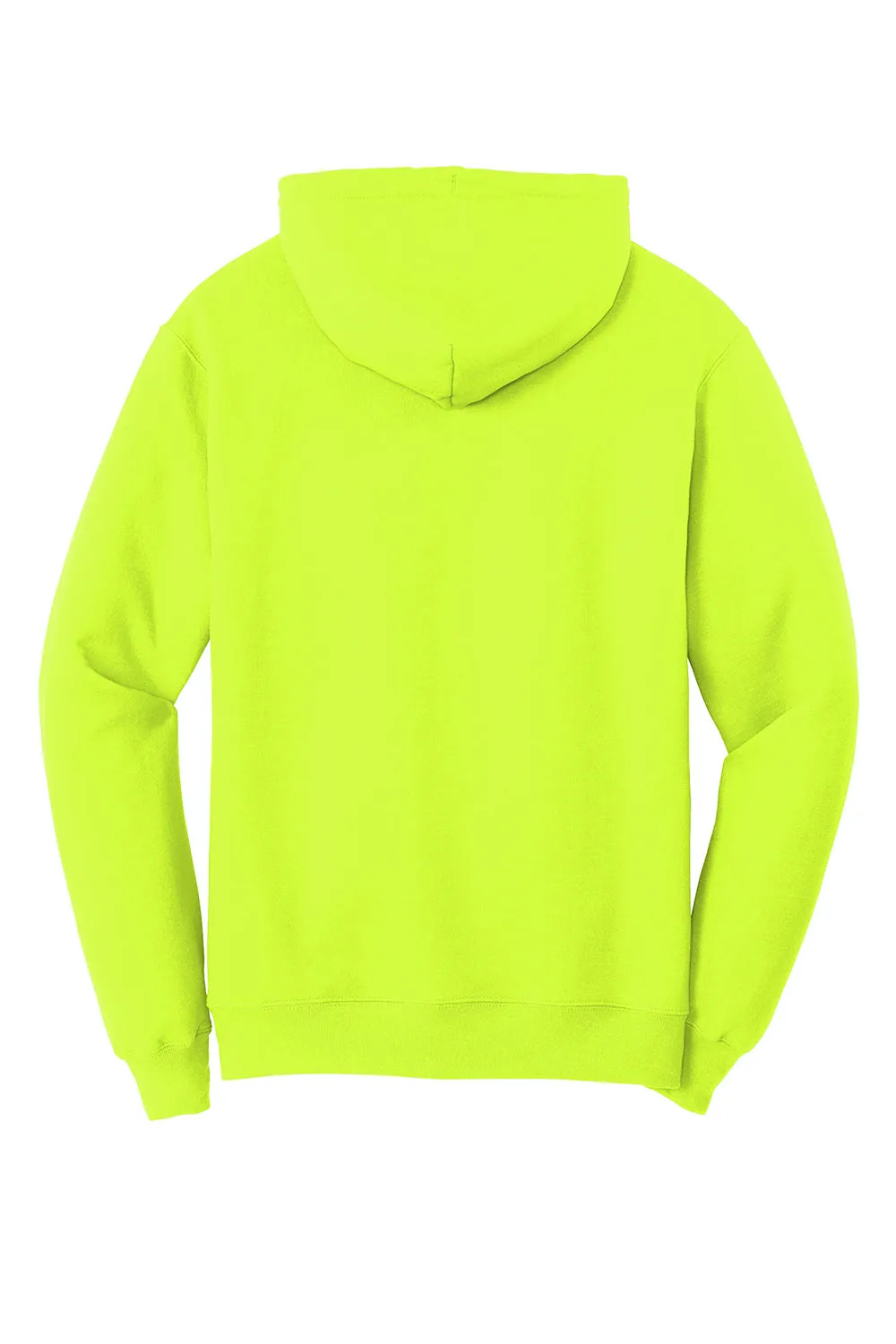 Port & Company Mens Core Pill Resistant Fleece Hooded Sweatshirt Hoodie w/ Pouch Pocket - Safety Green