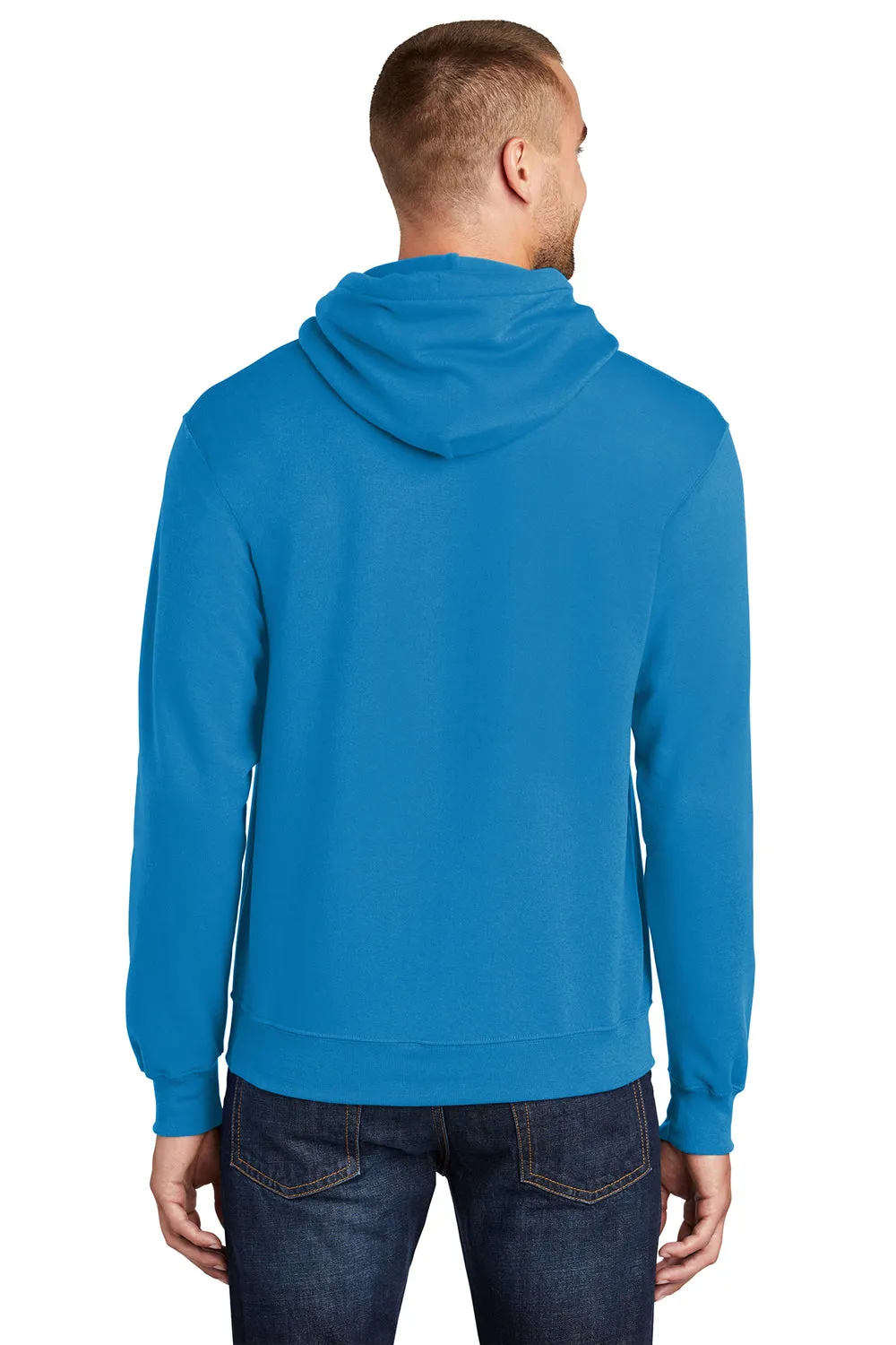 Port & Company Mens Core Pill Resistant Fleece Hooded Sweatshirt Hoodie w/ Pouch Pocket - Sapphire Blue