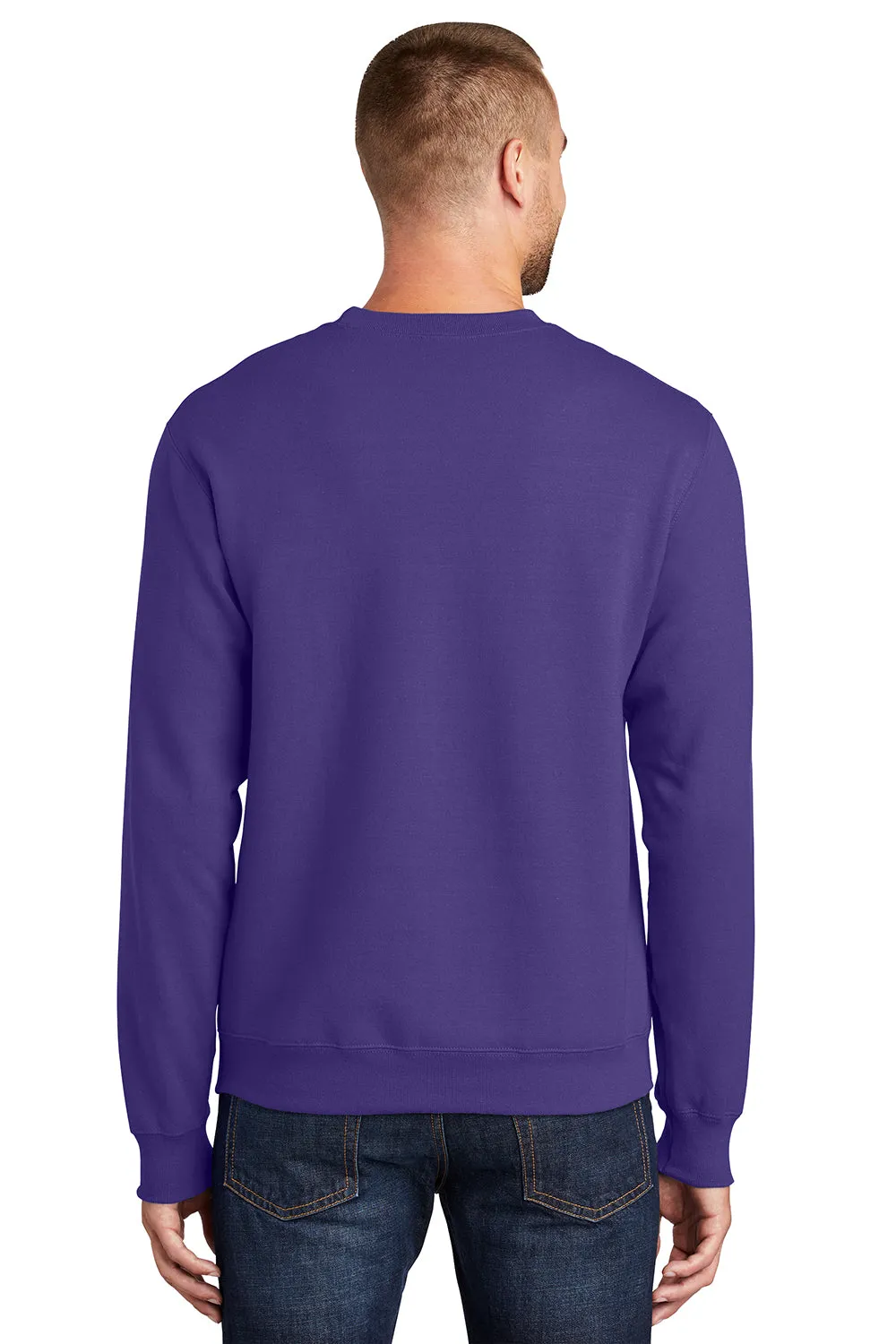 Port & Company Mens Essential Pill Resistant Fleece Crewneck Sweatshirt - Purple