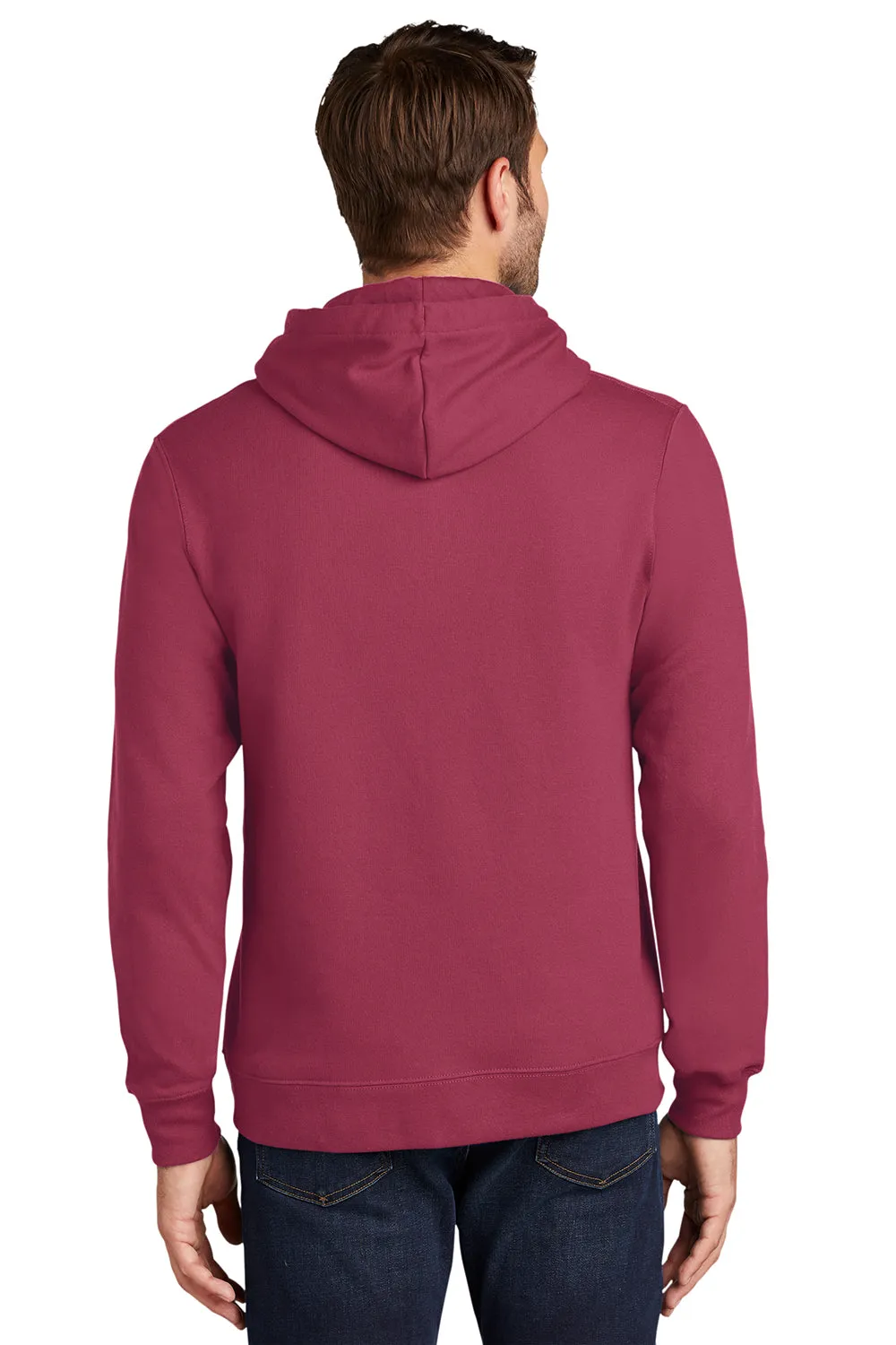 Port & Company Mens Fan Favorite Fleece Hooded Sweatshirt Hoodie w/ Pouch Pocket - Garnet Red - Closeout