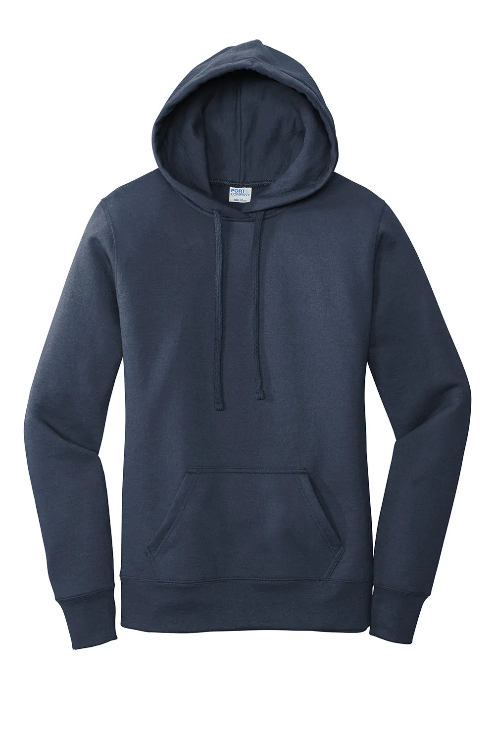 Port & Company Womens Core Fleece Hooded Sweatshirt Hoodie w/ Pouch Pocket - Navy Blue