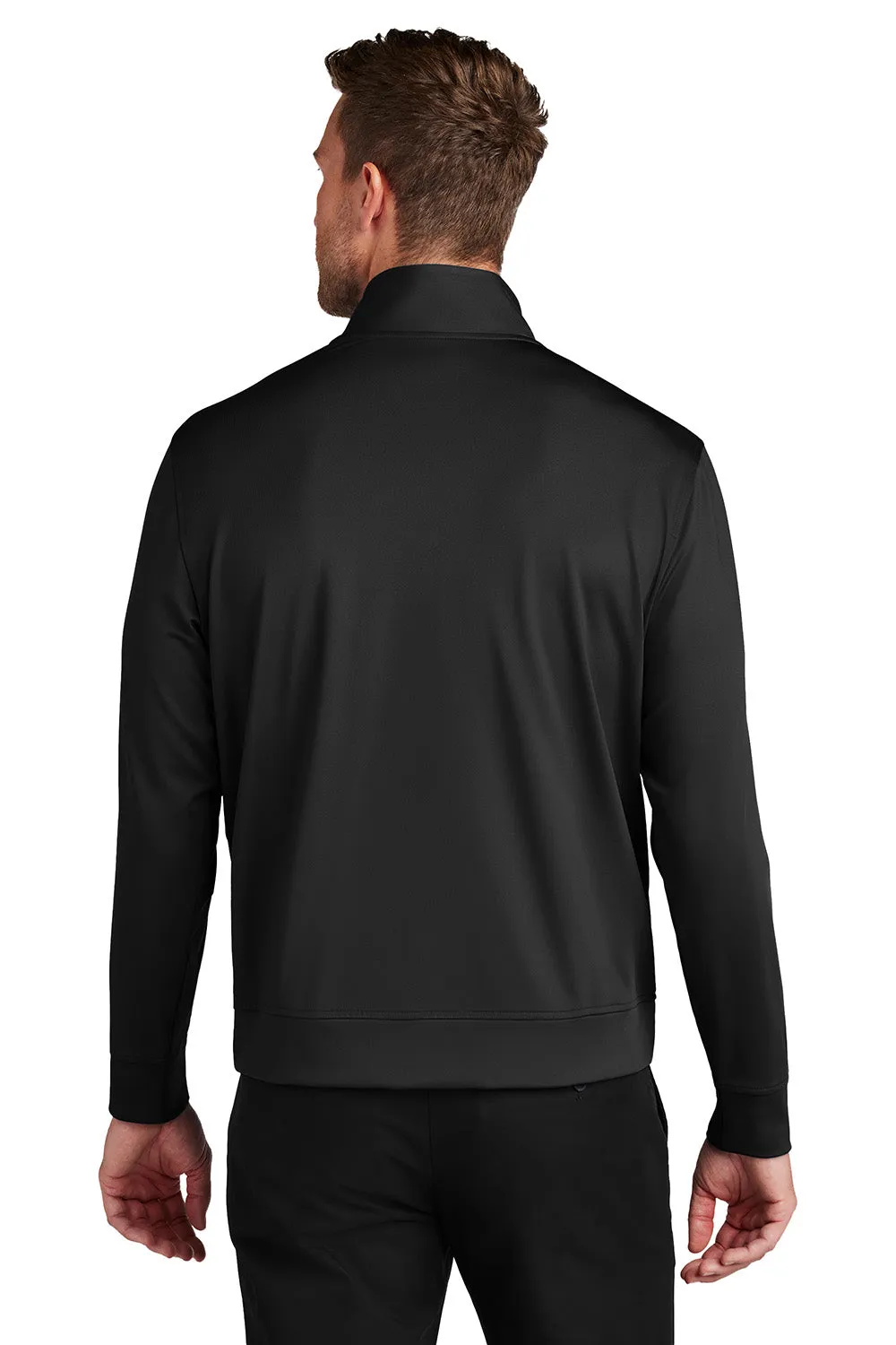 Port Authority Mens C-FREE Double Knit Moisture Wicking Full Zip Sweatshirt w/ Pockets - Deep Black