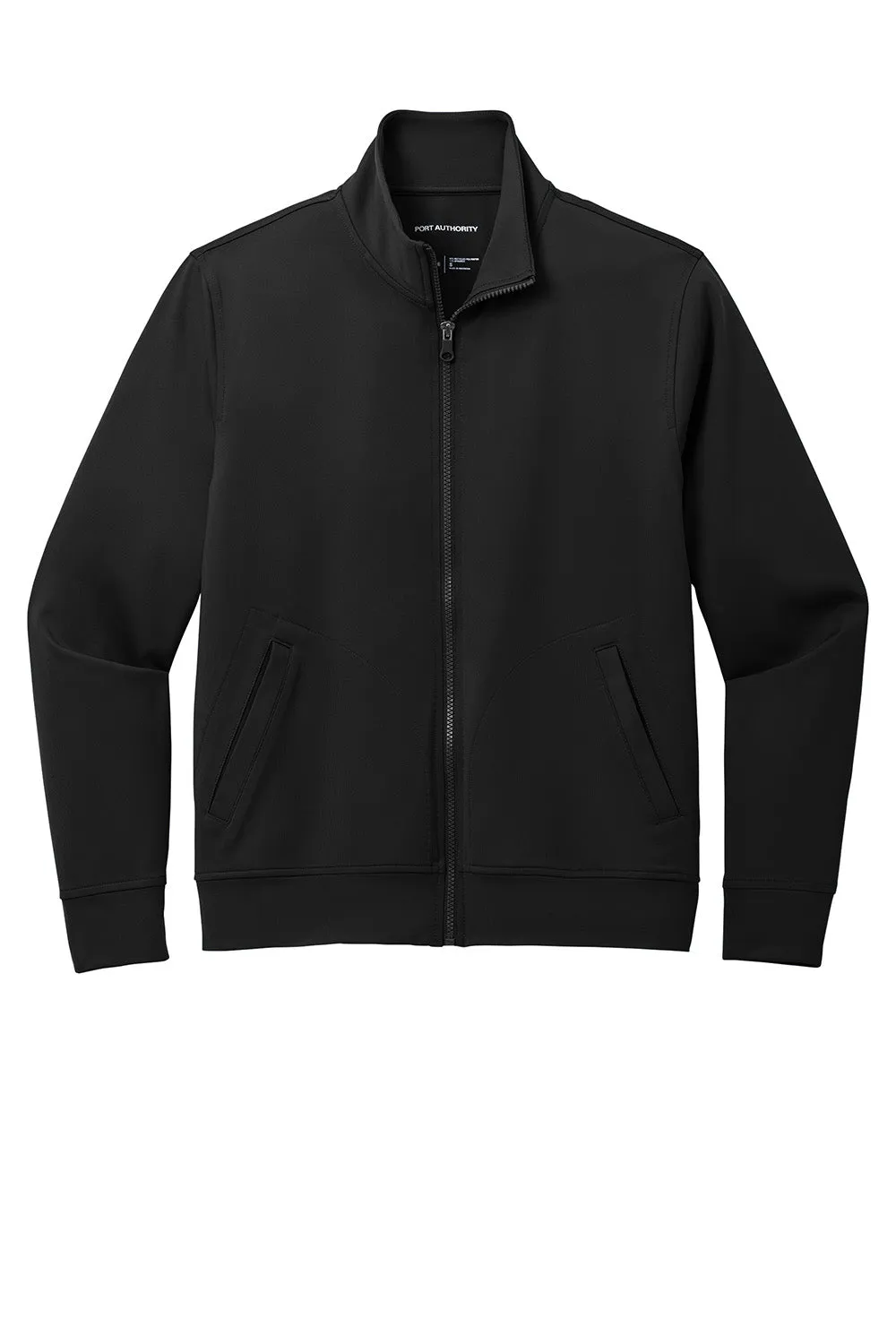 Port Authority Mens C-FREE Double Knit Moisture Wicking Full Zip Sweatshirt w/ Pockets - Deep Black