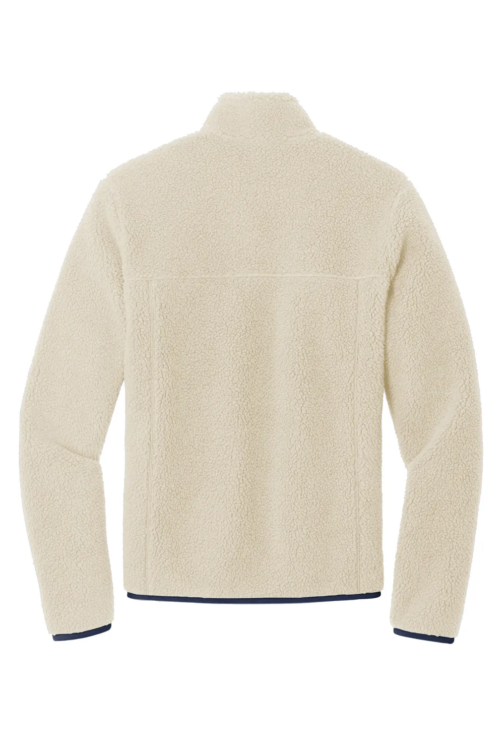 Port Authority Mens Camp Fleece 1/4 Snap Sweatshirt w/ Pockets - Oat/Dress Navy Blue