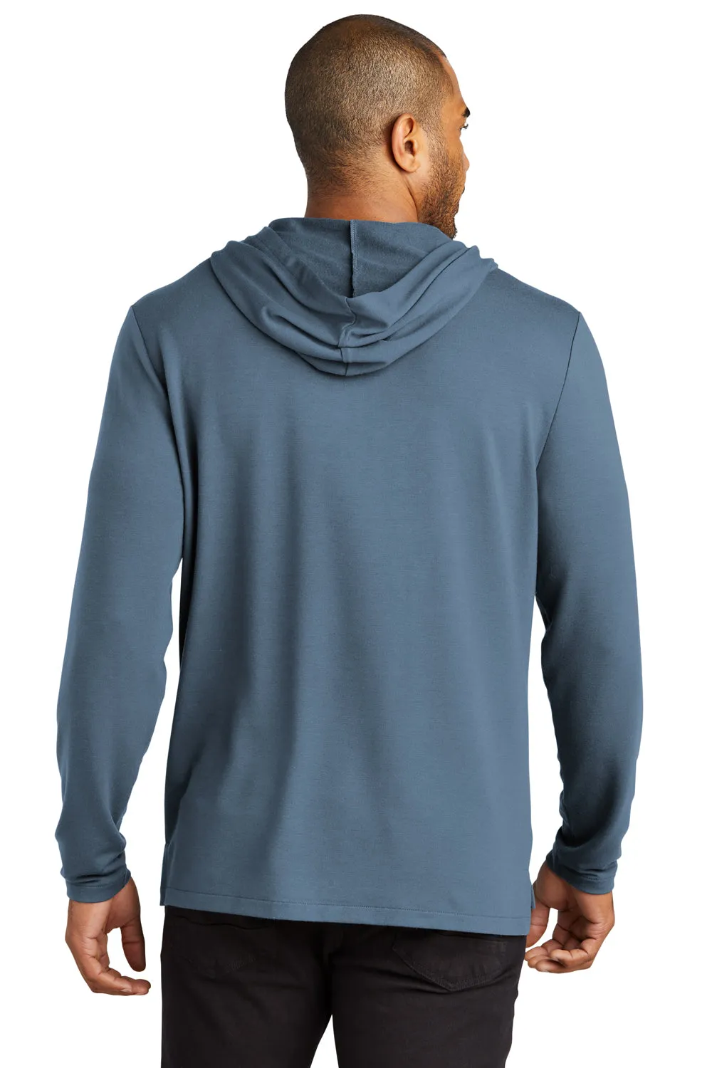 Port Authority Mens Microterry Snag Resistant Hooded Sweatshirt Hoodie - Dusk Blue