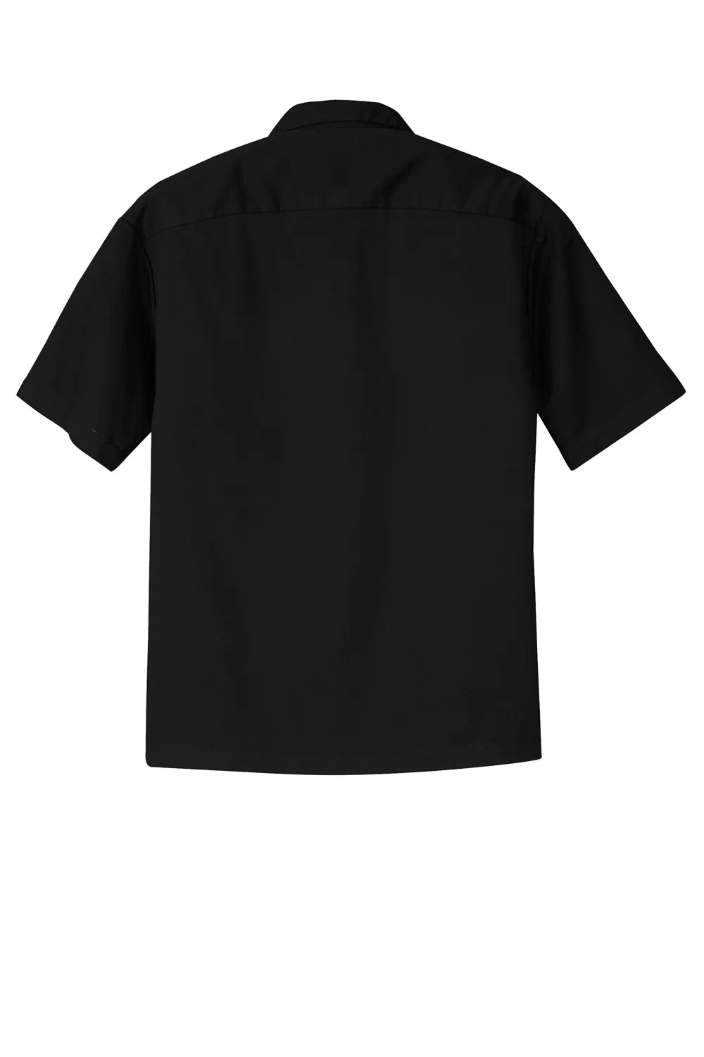 Port Authority Mens Retro Easy Care Wrinkle Resistant Short Sleeve Button Down Camp Shirt - Black/Steel Grey - Closeout
