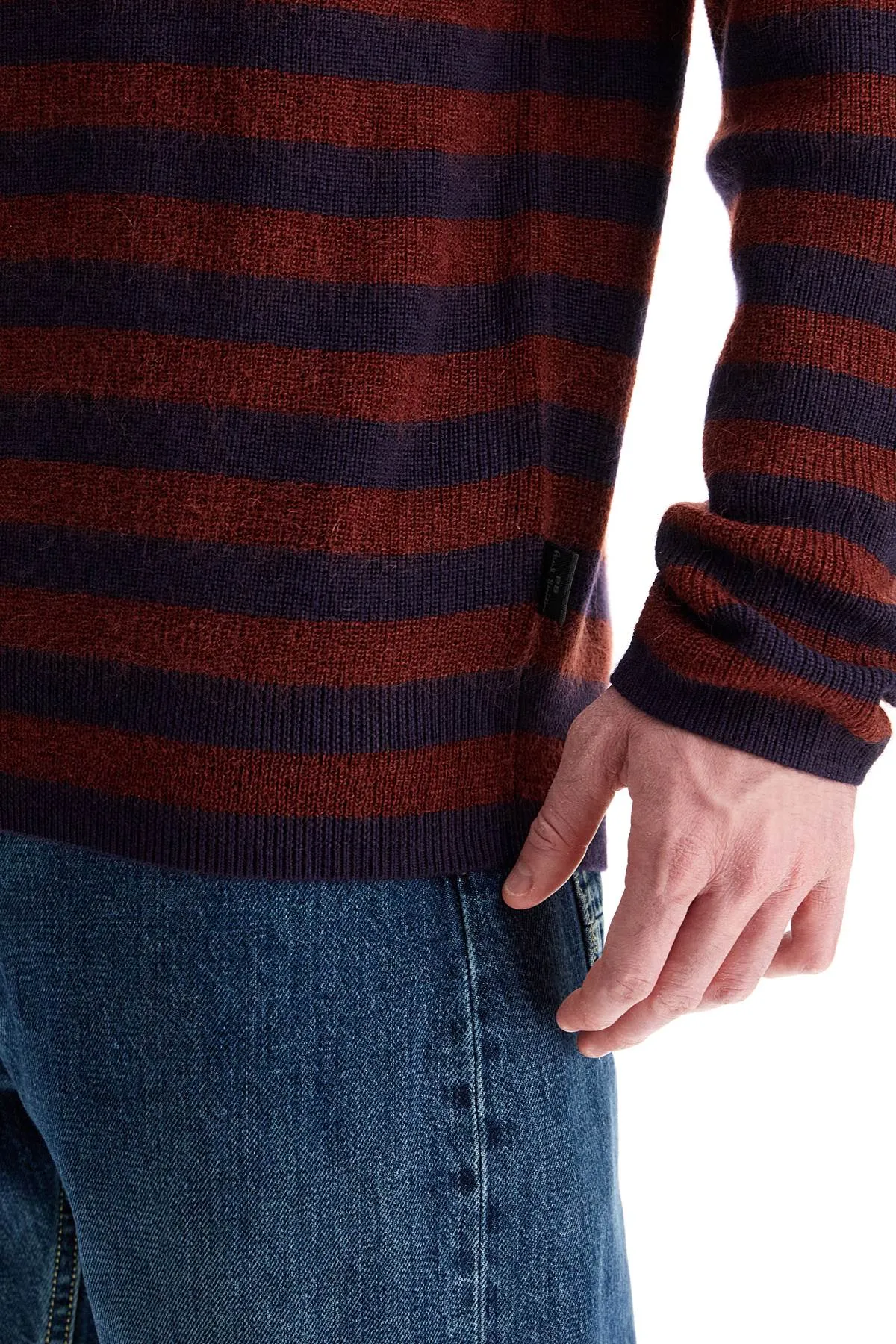 Ps Paul Smith Men's Striped Wool And Mohair Blend Pullover