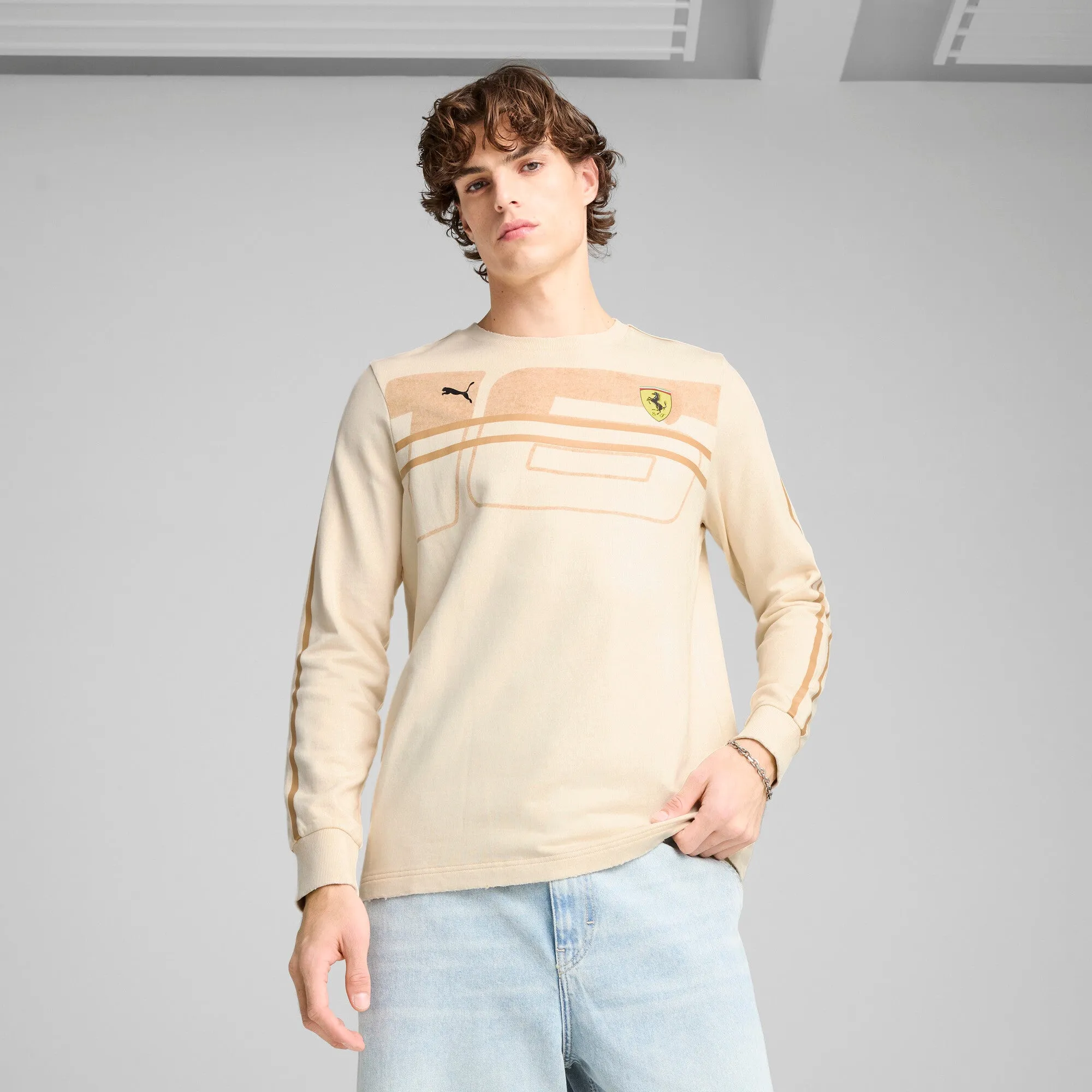PUMA Men's Scuderia Ferrari Desert Sun Long Sleeve Shirt
