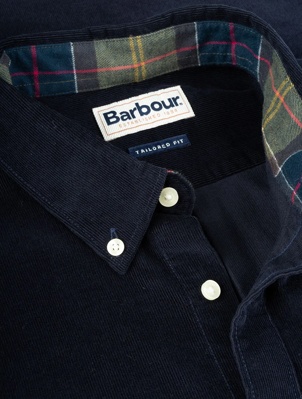 Ramsey Tailored Corduroy Shirt Navy