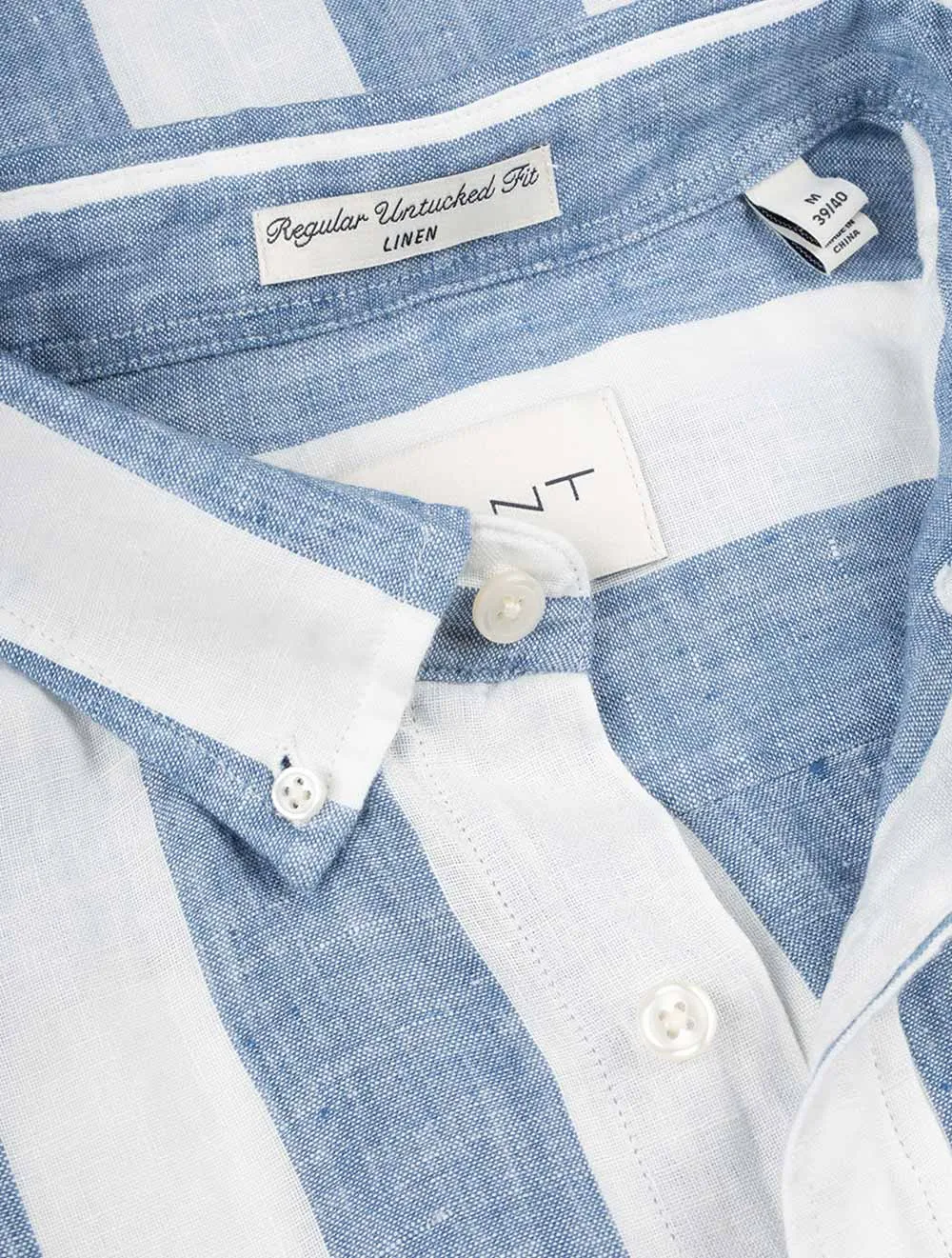 Regular Bold Stripe Linen Shirt Salty Sea