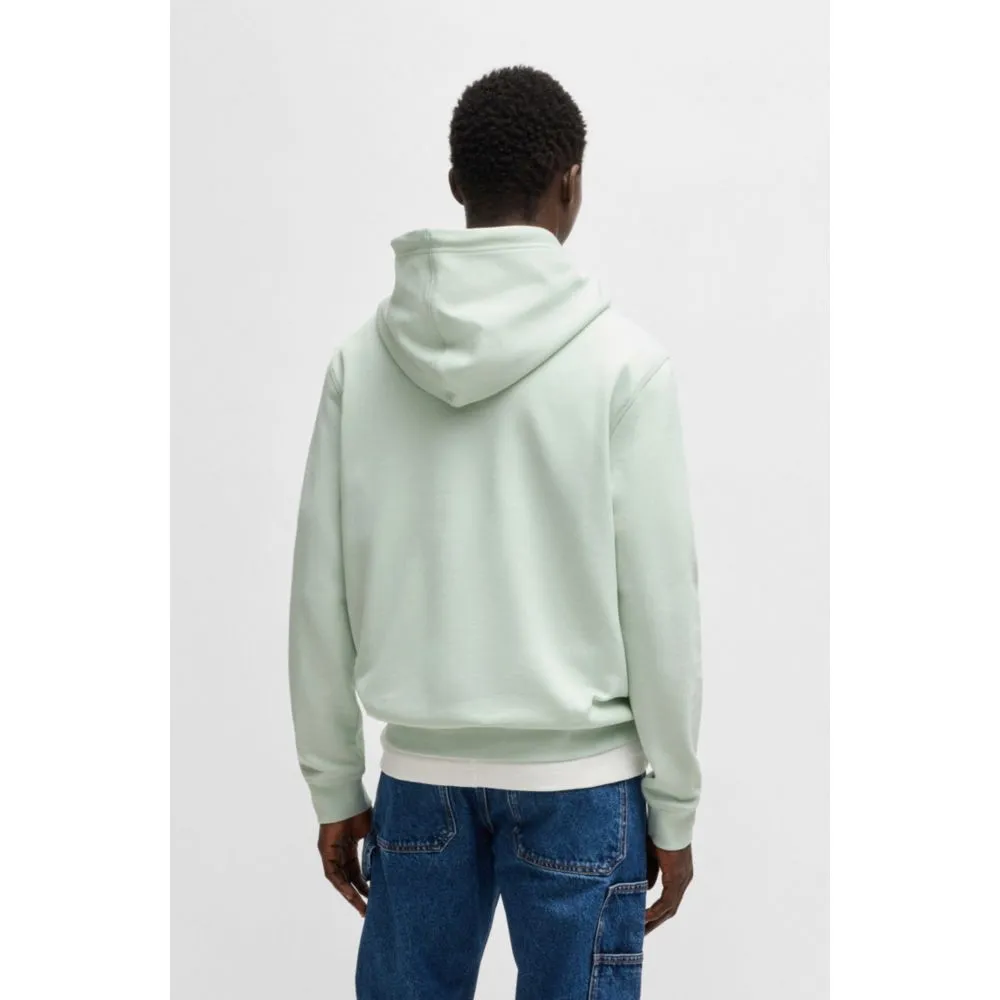 Regular-fit hoodie in cotton terry with logo patch