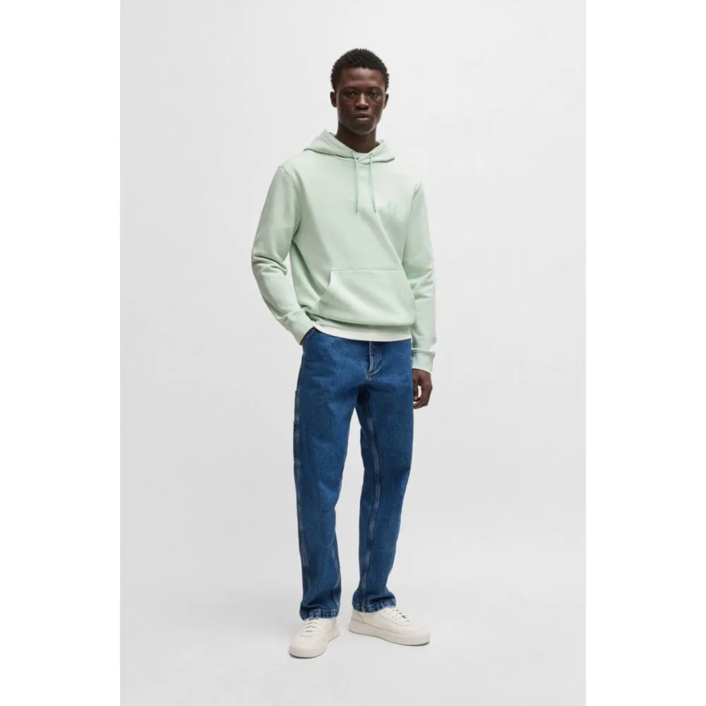 Regular-fit hoodie in cotton terry with logo patch