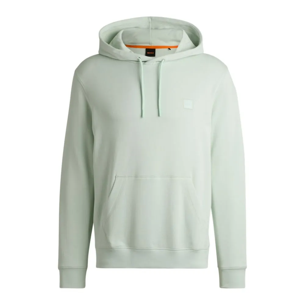 Regular-fit hoodie in cotton terry with logo patch