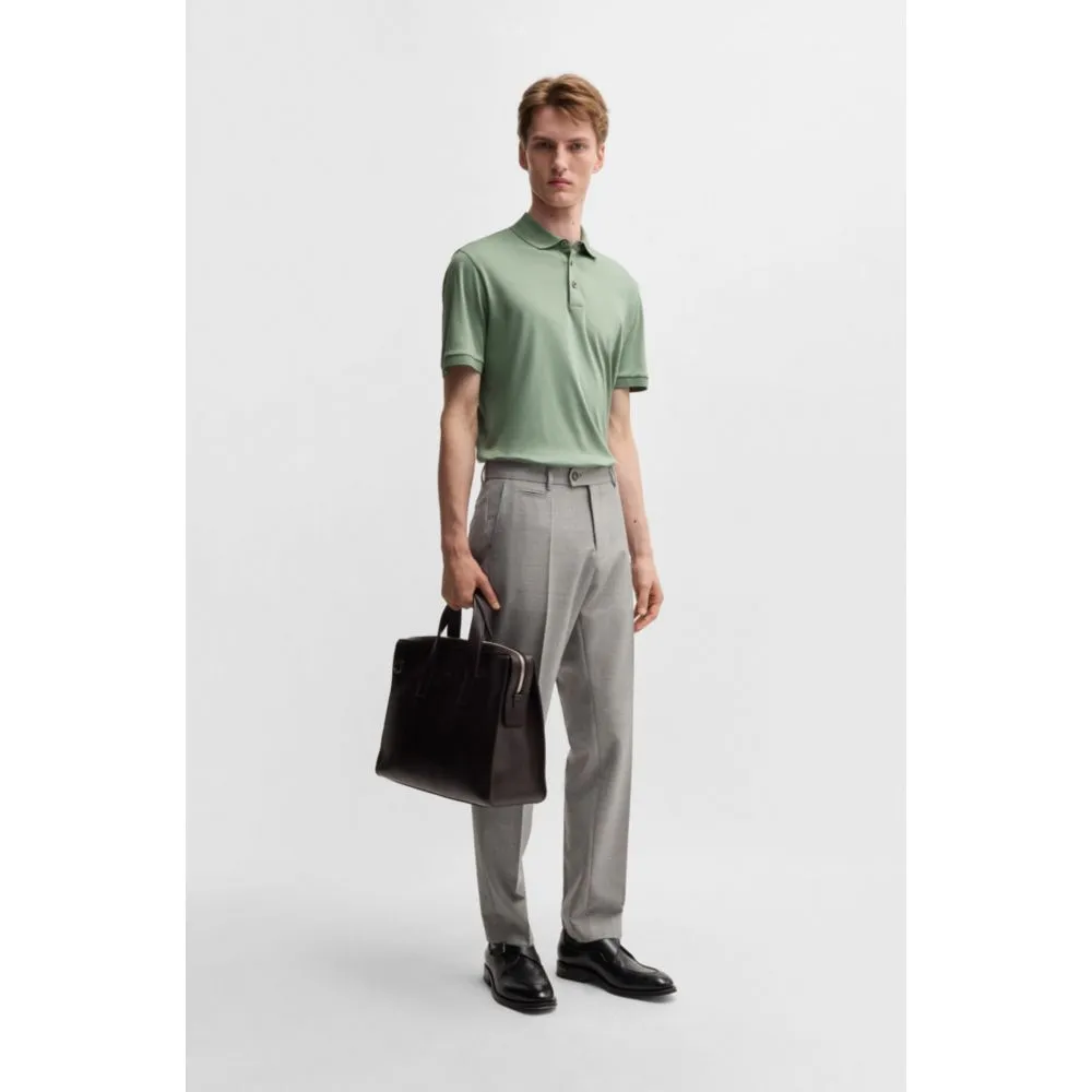 Regular-fit polo shirt in mercerized Italian cotton