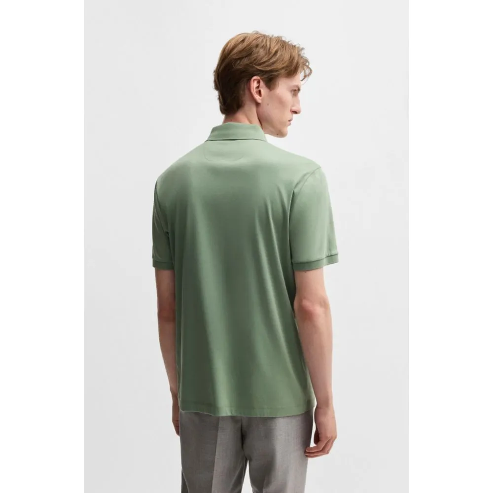Regular-fit polo shirt in mercerized Italian cotton