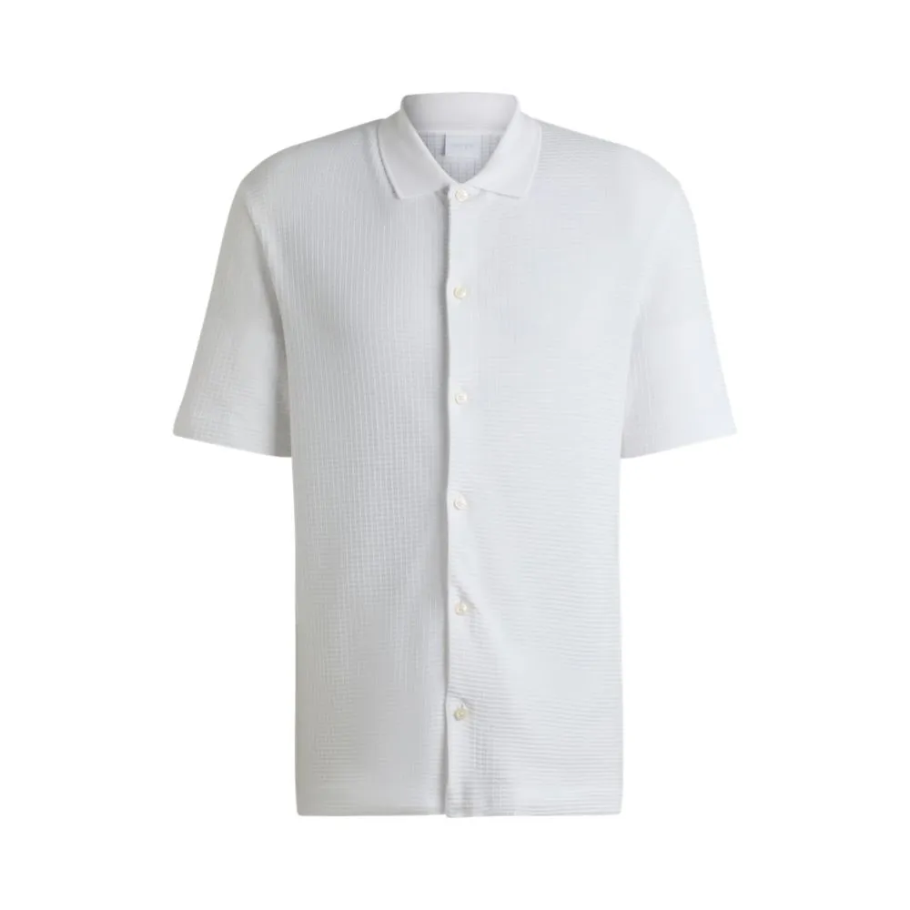 Regular-fit shirt in waffle cotton
