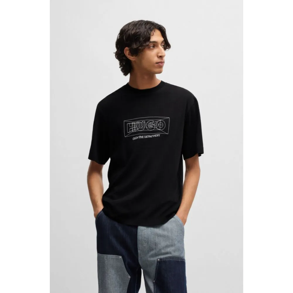 Regular-fit T-shirt in cotton with graphic logos