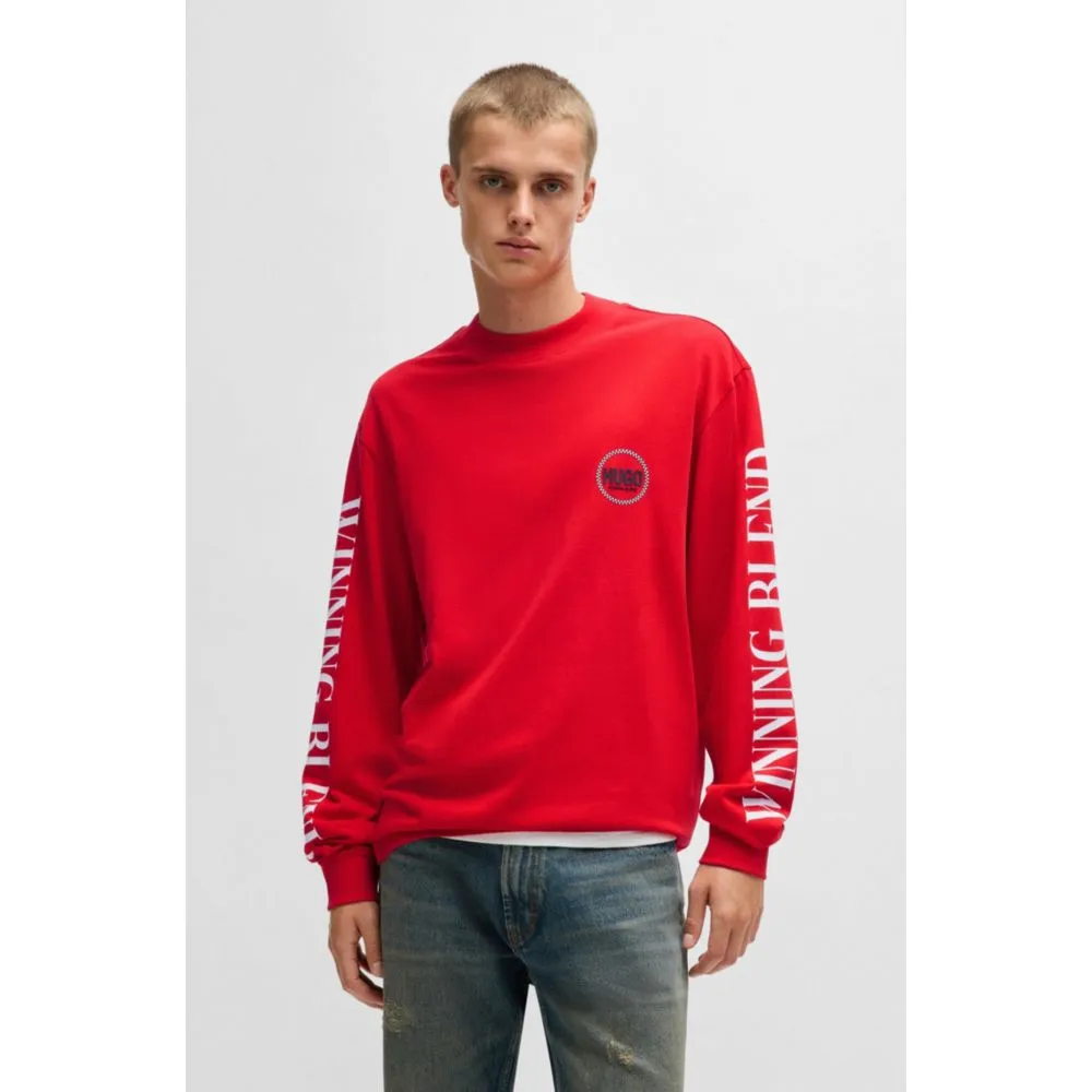 Relaxed-fit T-shirt in cotton with racing prints