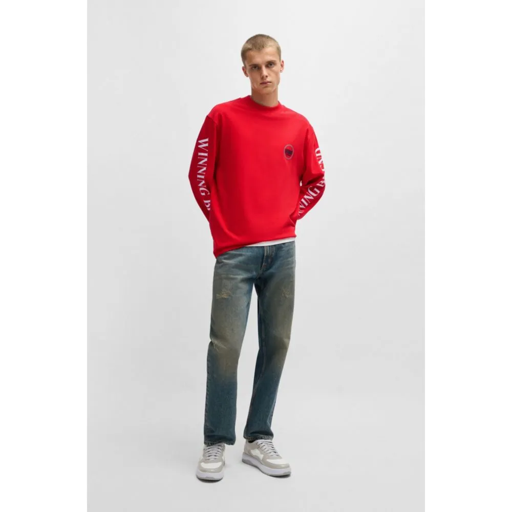 Relaxed-fit T-shirt in cotton with racing prints