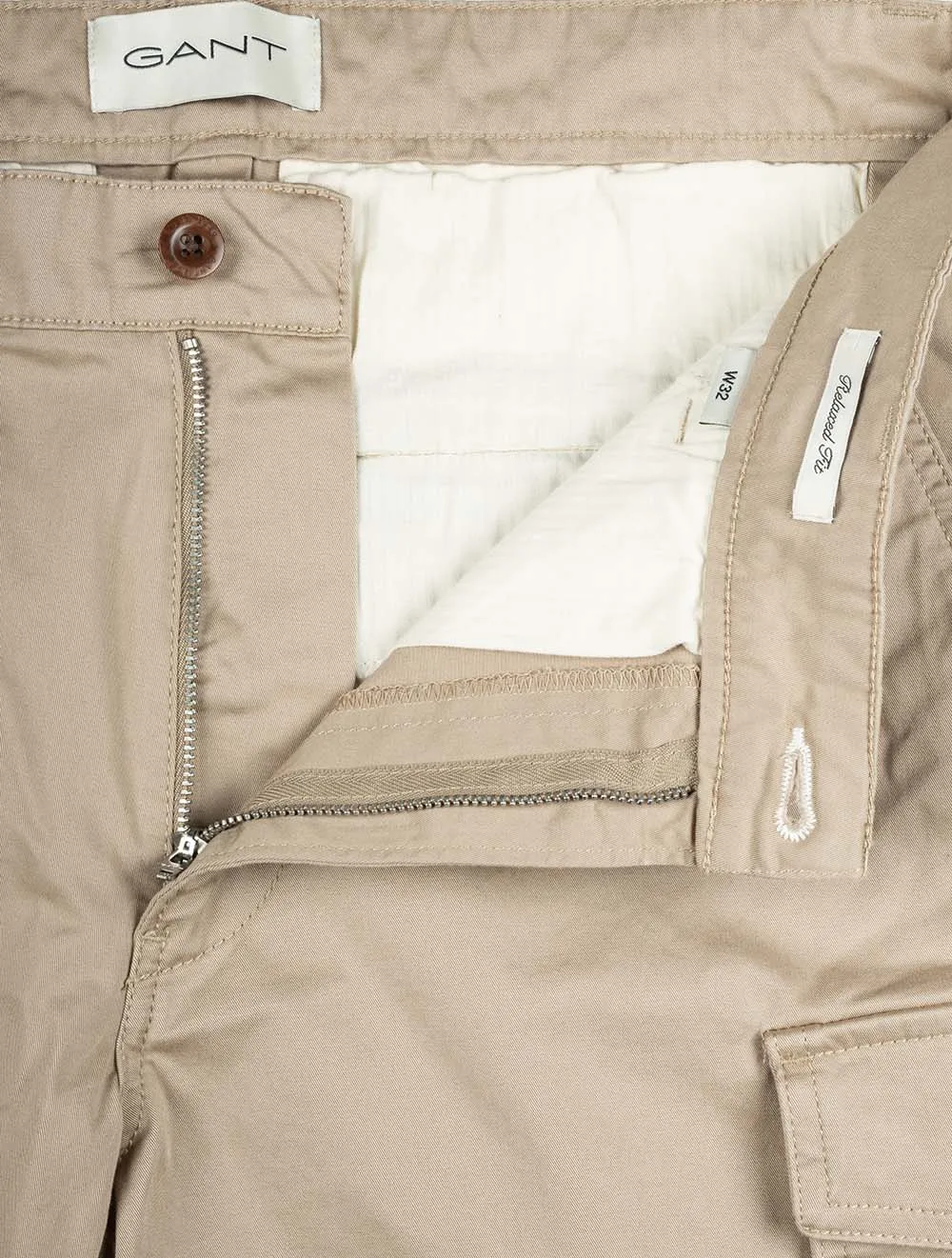 Relaxed Fit Twill Cargo Shorts Dark Khaki