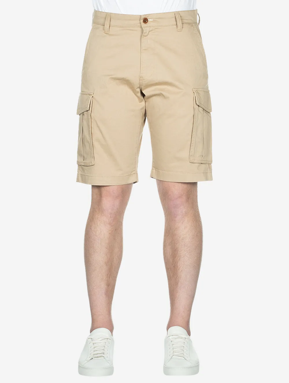 Relaxed Fit Twill Cargo Shorts Dark Khaki
