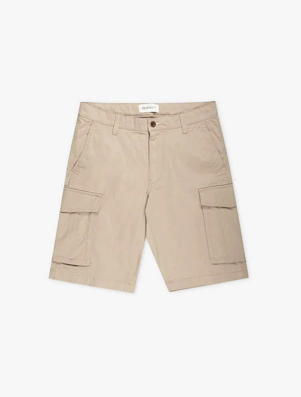 Relaxed Fit Twill Cargo Shorts Dark Khaki