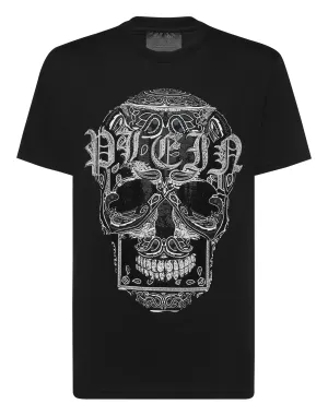 Round Neck T-Shirt Paisley Skull