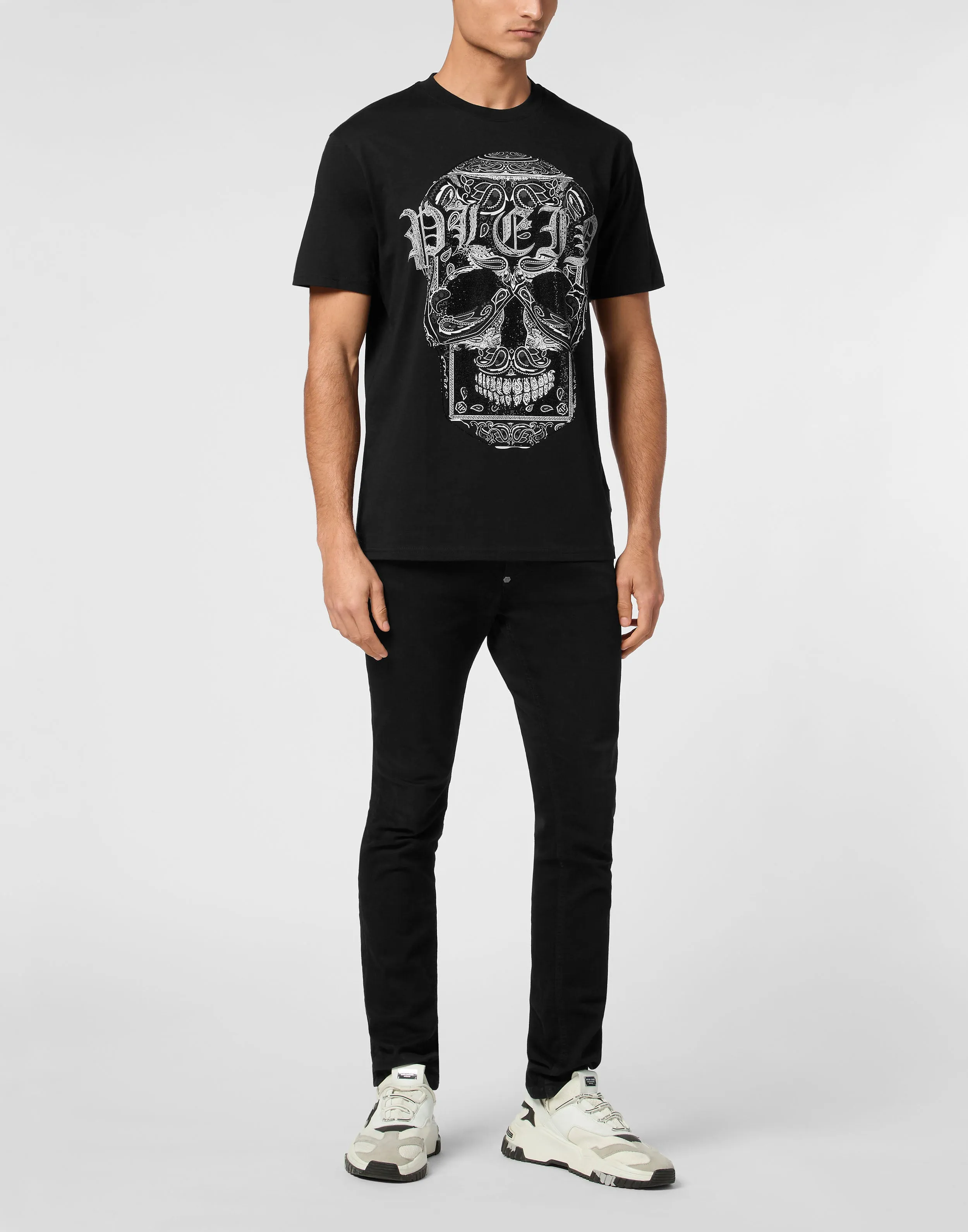 Round Neck T-Shirt Paisley Skull