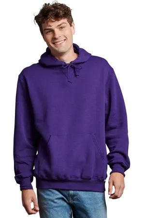 Russell Athletic Mens Dri-Power Moisture Wicking Hooded Sweatshirt Hoodie w/ Pouch Pocket - Purple