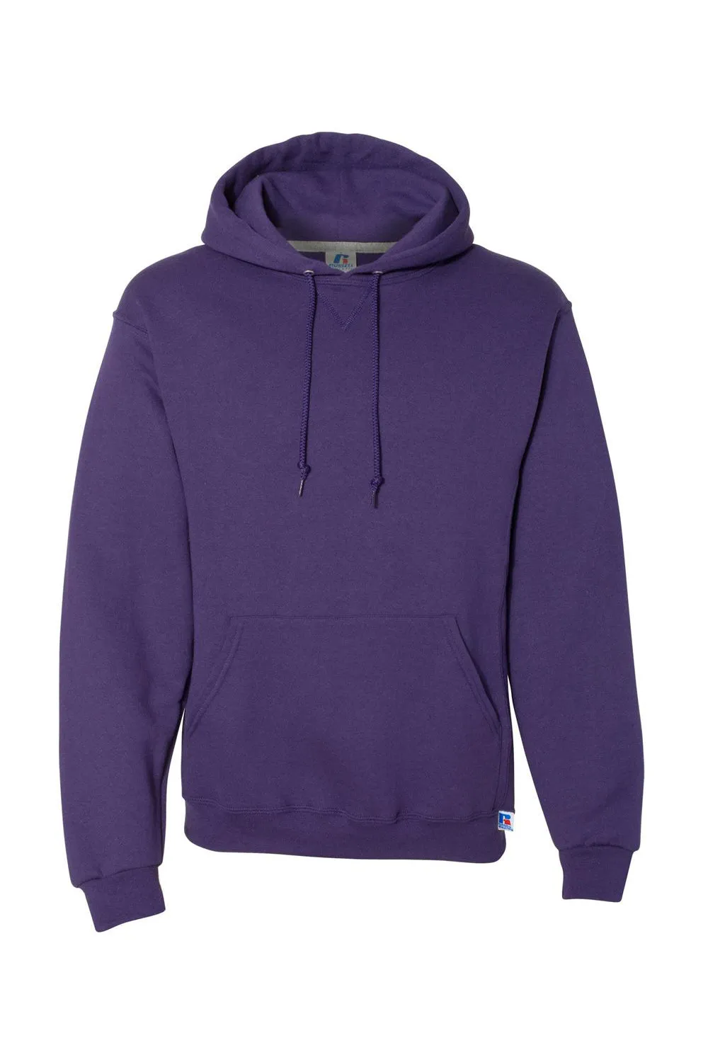 Russell Athletic Mens Dri-Power Moisture Wicking Hooded Sweatshirt Hoodie w/ Pouch Pocket - Purple