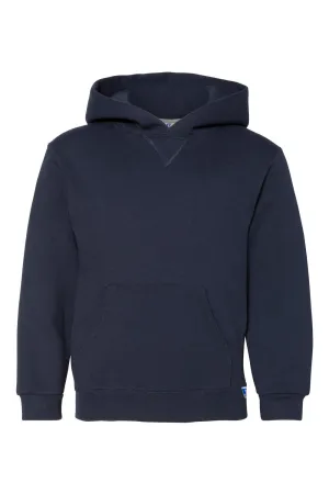 Russell Athletic Youth Dri Power Moisture Wicking Hooded Sweatshirt Hoodie w/ Pouch Pocket - Navy Blue