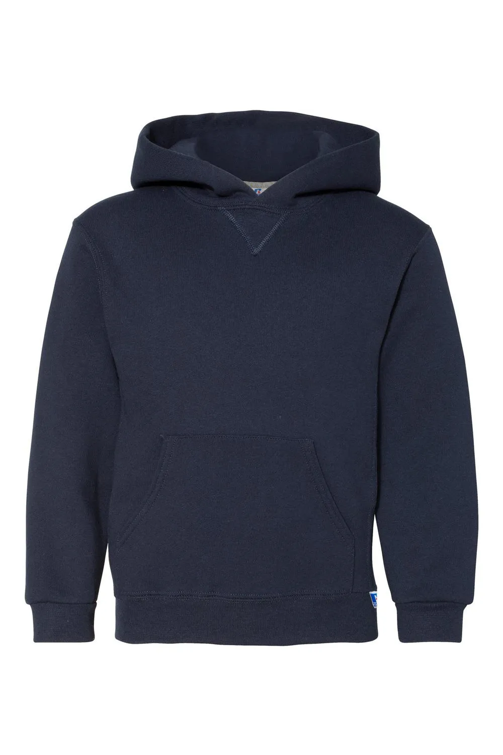 Russell Athletic Youth Dri Power Moisture Wicking Hooded Sweatshirt Hoodie w/ Pouch Pocket - Navy Blue