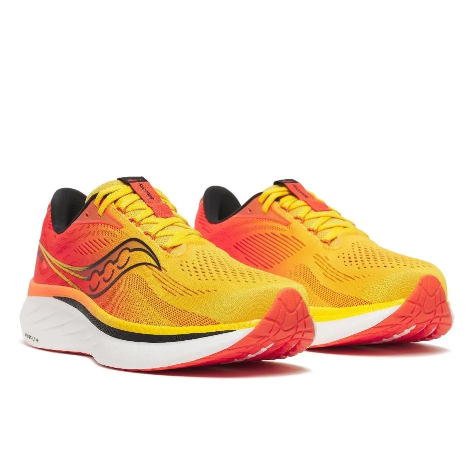 Saucony Men's Ride 18 Running Shoes in Pollen/Pepper SS25 Shoes_Saucony