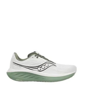 Saucony Men's Ride 18 Running Shoes in White/Olivine SS25 Shoes_Saucony