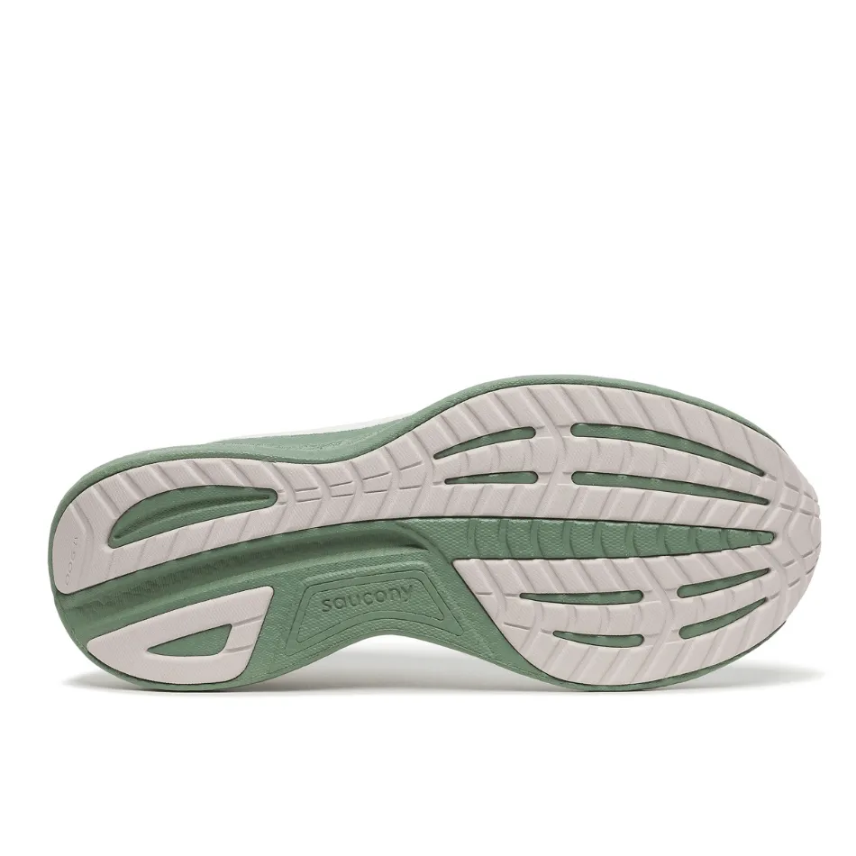 Saucony Men's Ride 18 Running Shoes in White/Olivine SS25 Shoes_Saucony