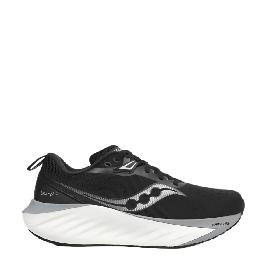 Saucony Men's Triumph 22 Running Shoes in Black/White - Online Exclusive Shoes_Saucony