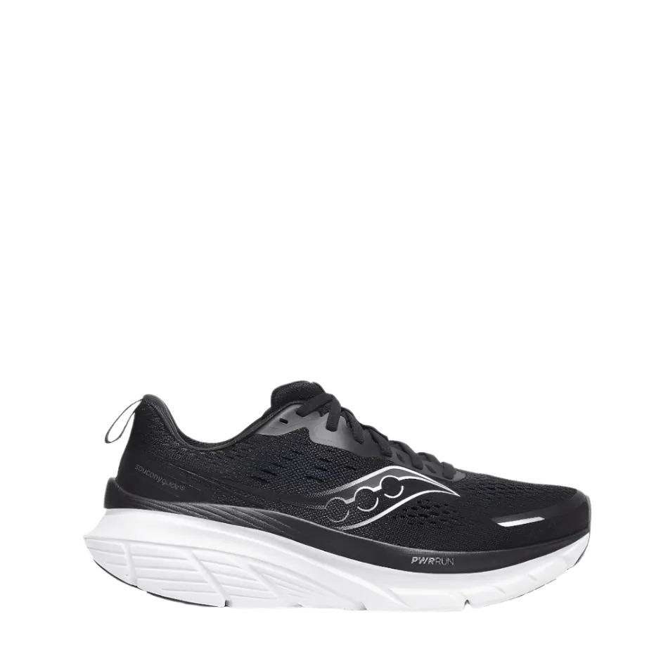 Saucony Women's Guide 18 Running Shoes in Black/White SS25 Shoes_Saucony