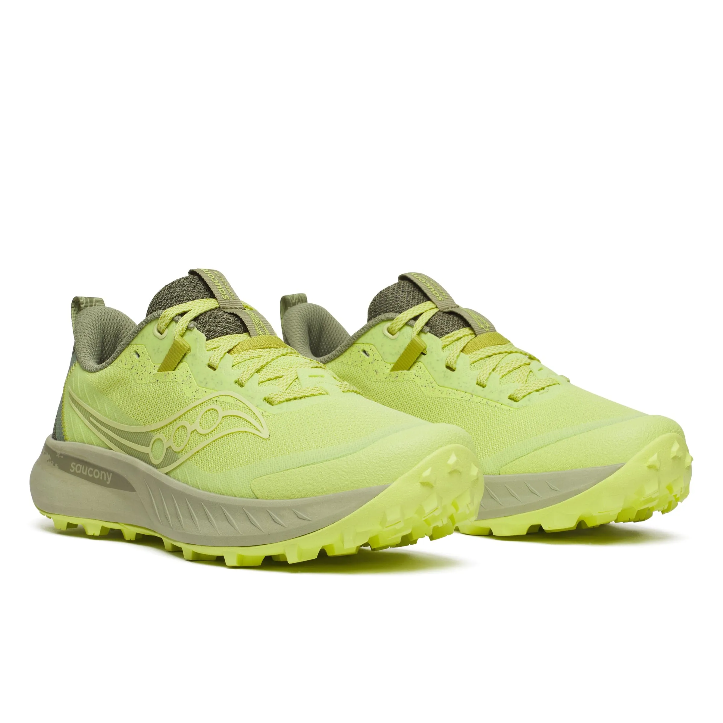 Saucony Women's Peregrine 15 Trail Running Shoes in Sunny/Hemlock SS25 Shoes_Saucony