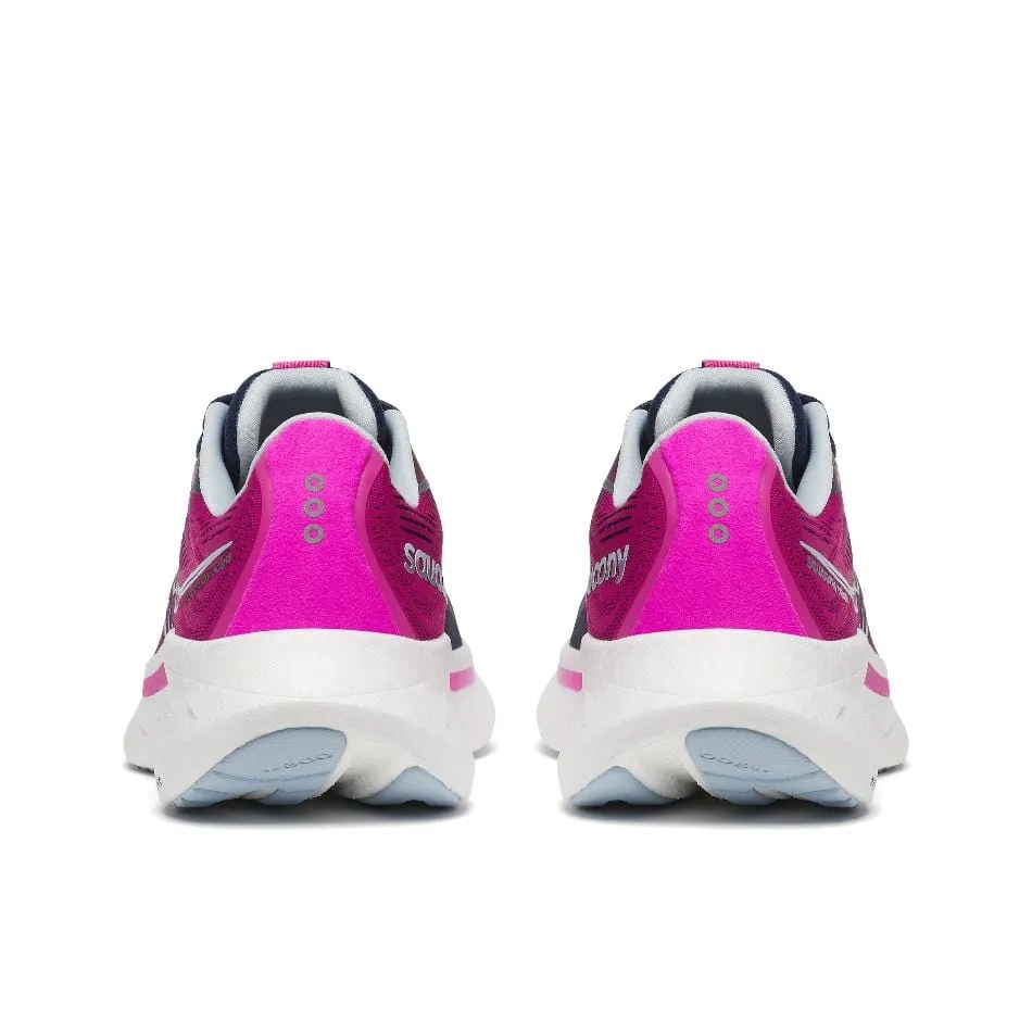 Saucony Women's Ride 18 Running Shoes in Navy/Fuchsia SS25 Shoes_Saucony