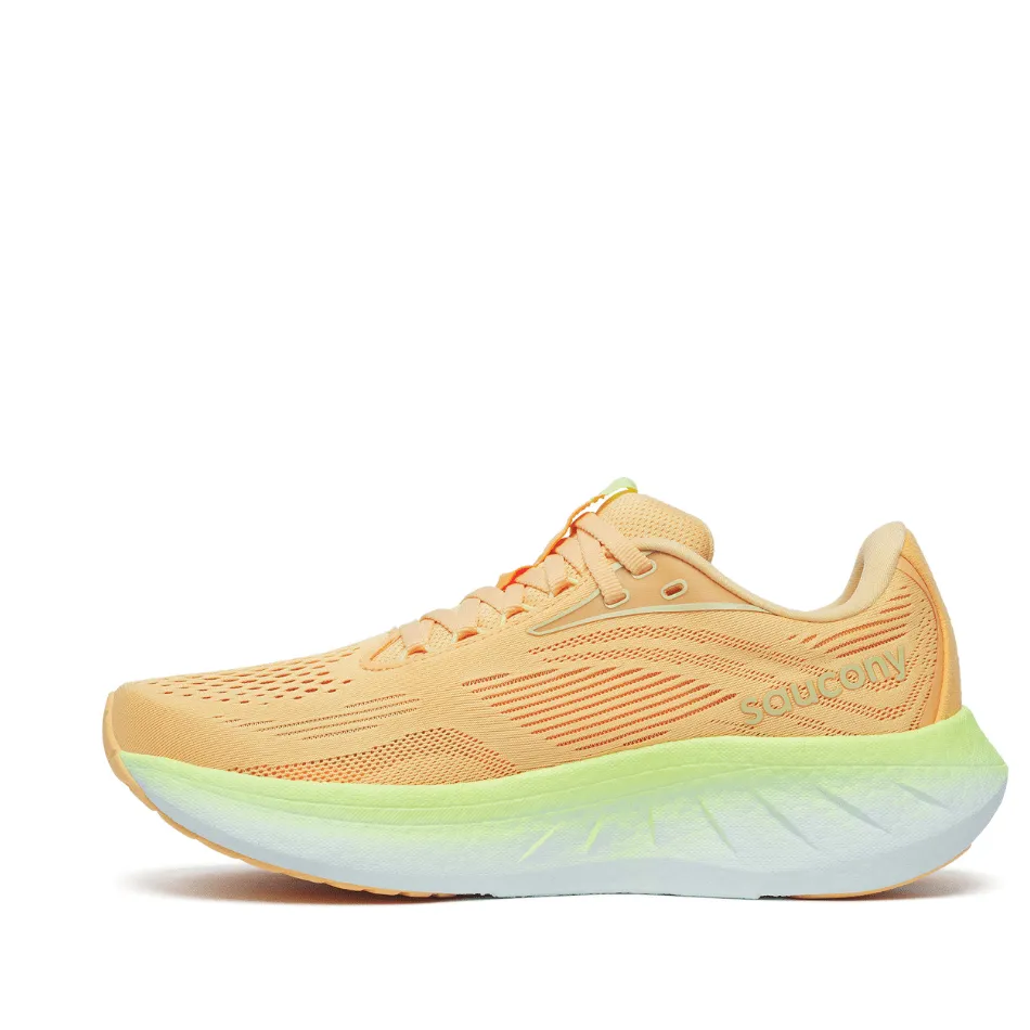 Saucony Women's Ride 18 Running Shoes in Peach/Sunny SS25 Shoes_Saucony