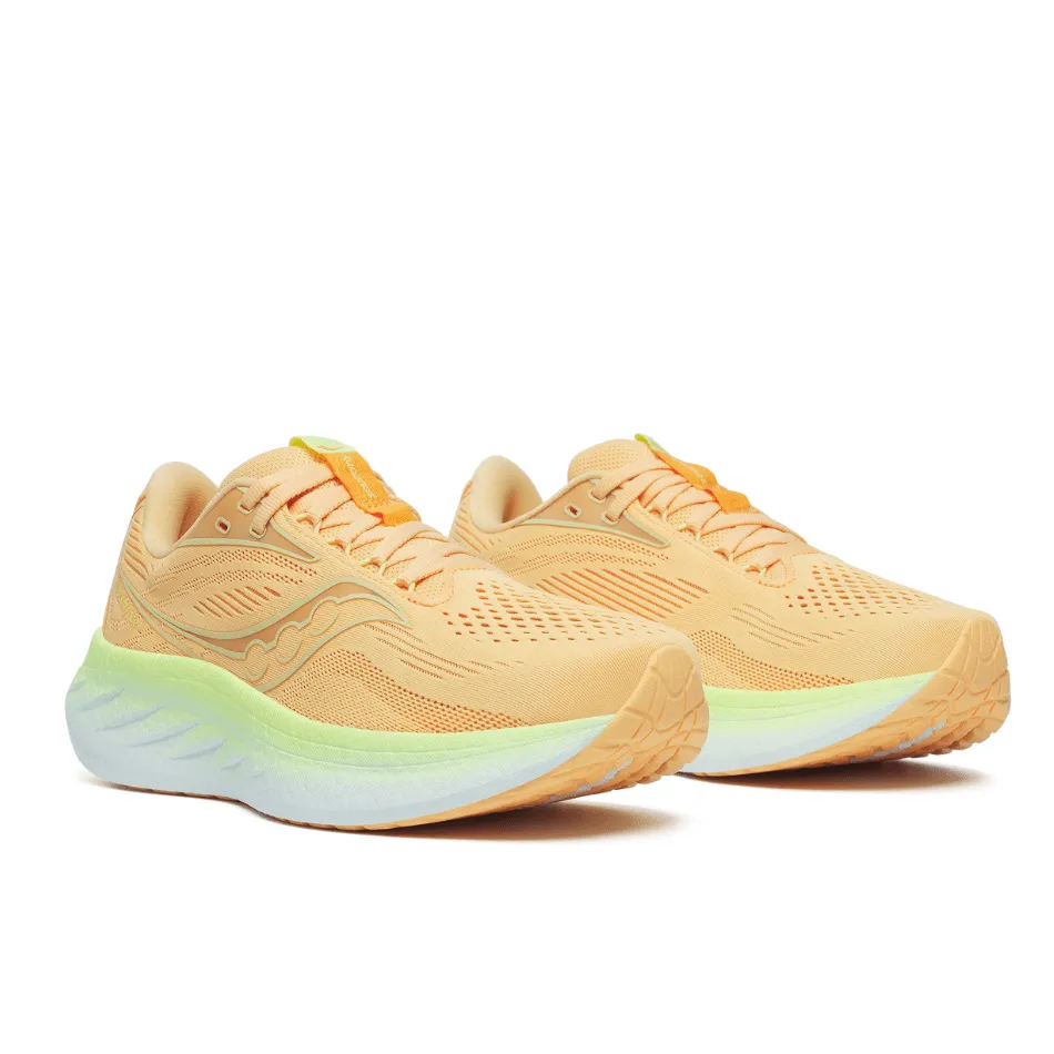 Saucony Women's Ride 18 Running Shoes in Peach/Sunny SS25 Shoes_Saucony