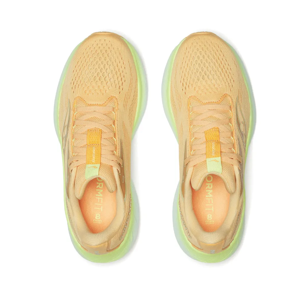 Saucony Women's Ride 18 Running Shoes in Peach/Sunny SS25 Shoes_Saucony