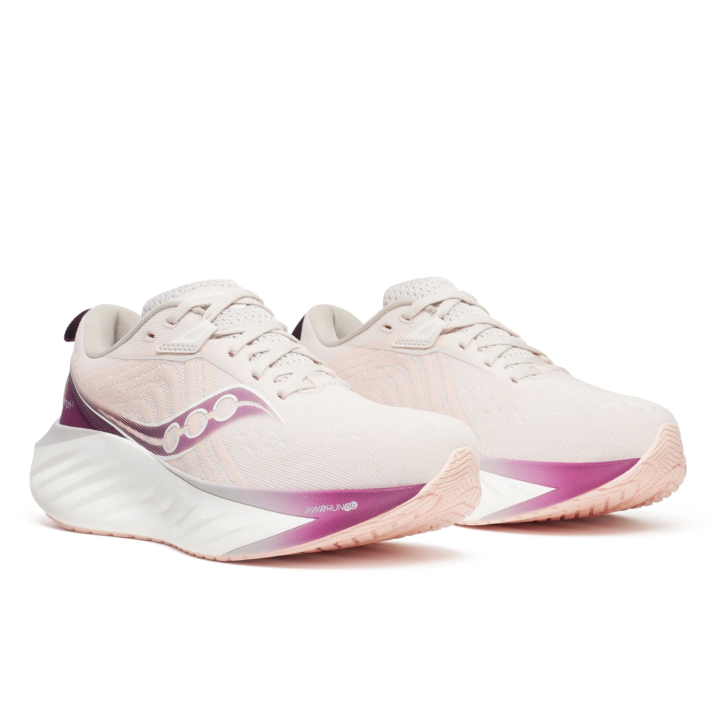 Saucony Women's Triumph 22 Running Shoes in Moon/Eggplant AW24 Shoes_Puma