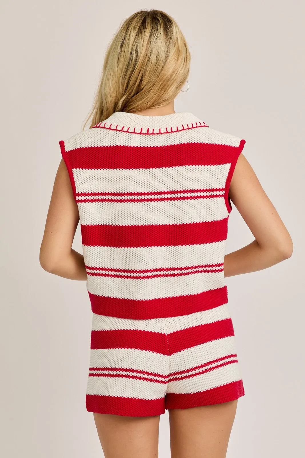 Scarlet Striped Sweater Shorts