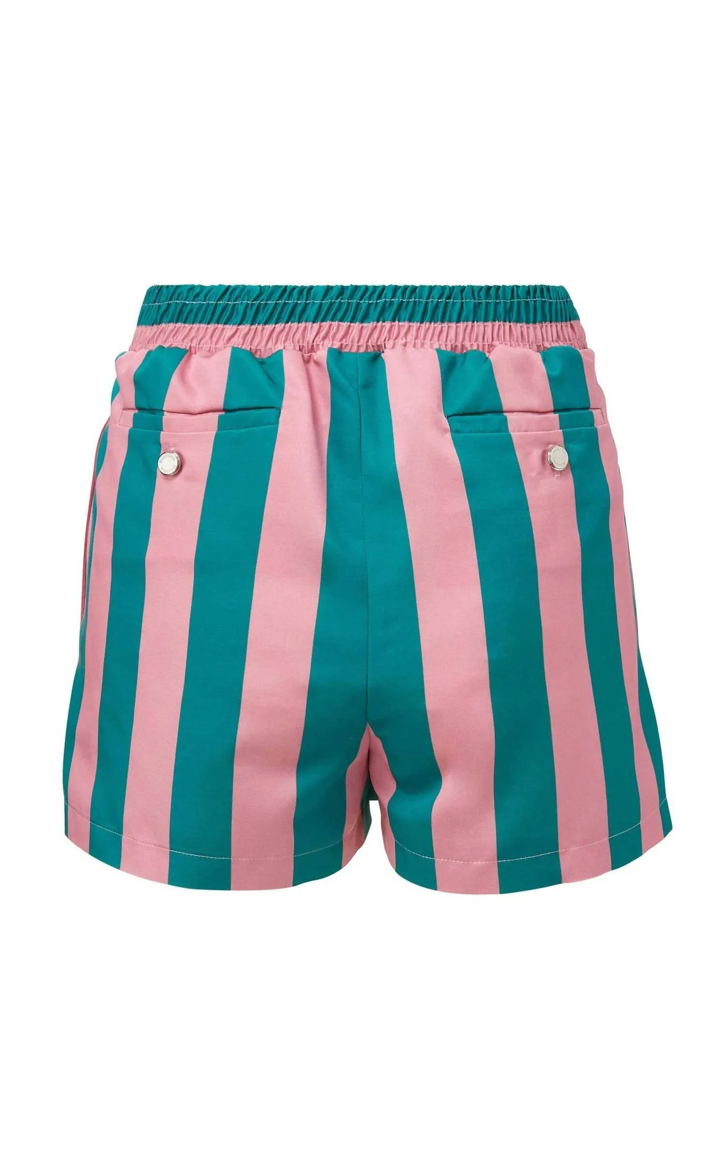 Scoop Waist Board Short In Pink-Green Verdigris Stripe