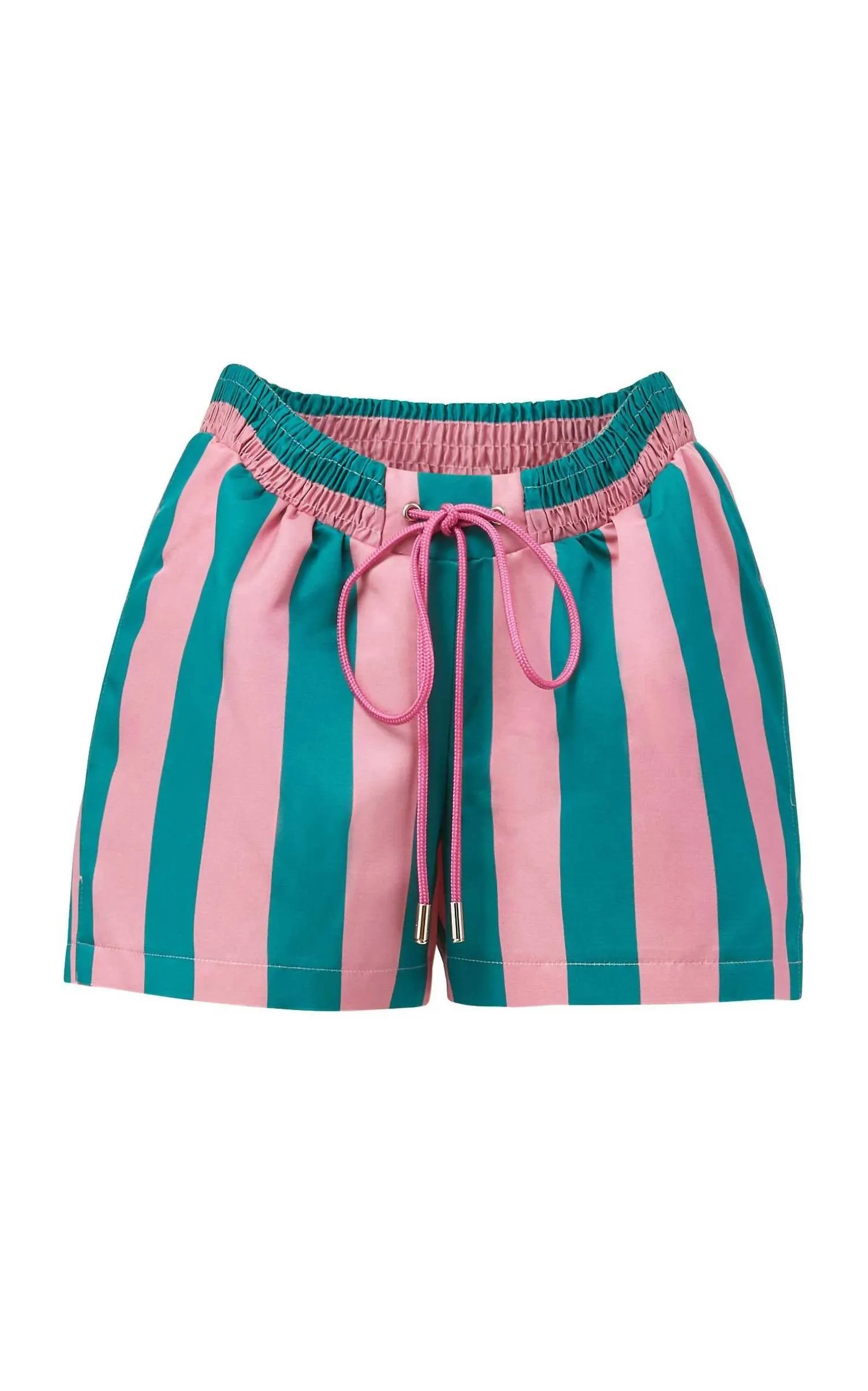 Scoop Waist Board Short In Pink-Green Verdigris Stripe