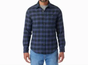 Seaside Lightweight Flannel Shirt In Deep Blues Plaid