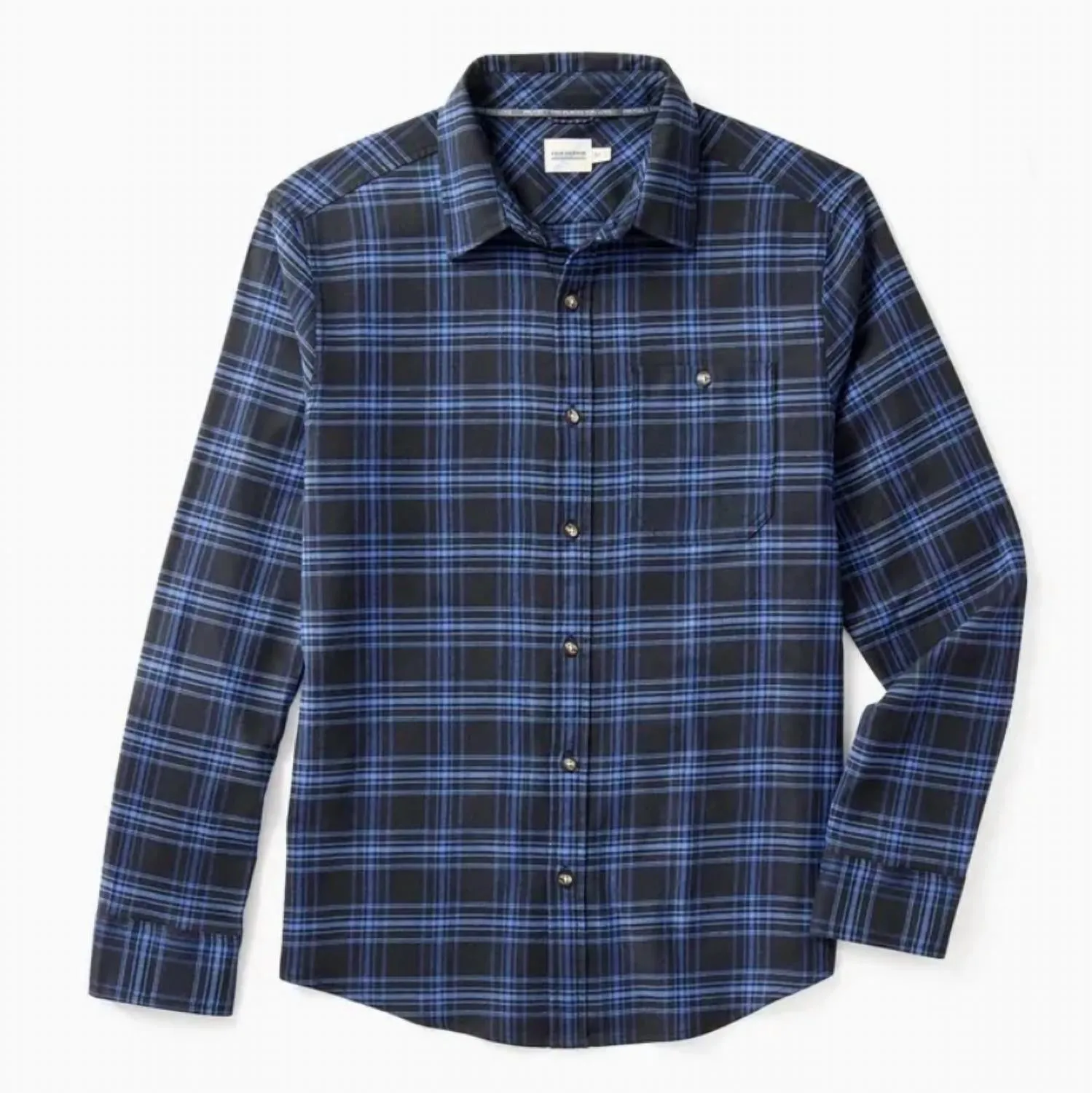 Seaside Lightweight Flannel Shirt In Deep Blues Plaid