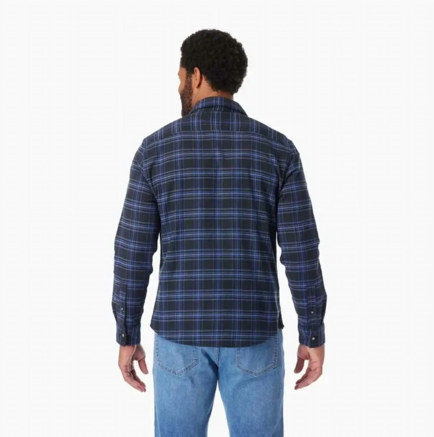 Seaside Lightweight Flannel Shirt In Deep Blues Plaid